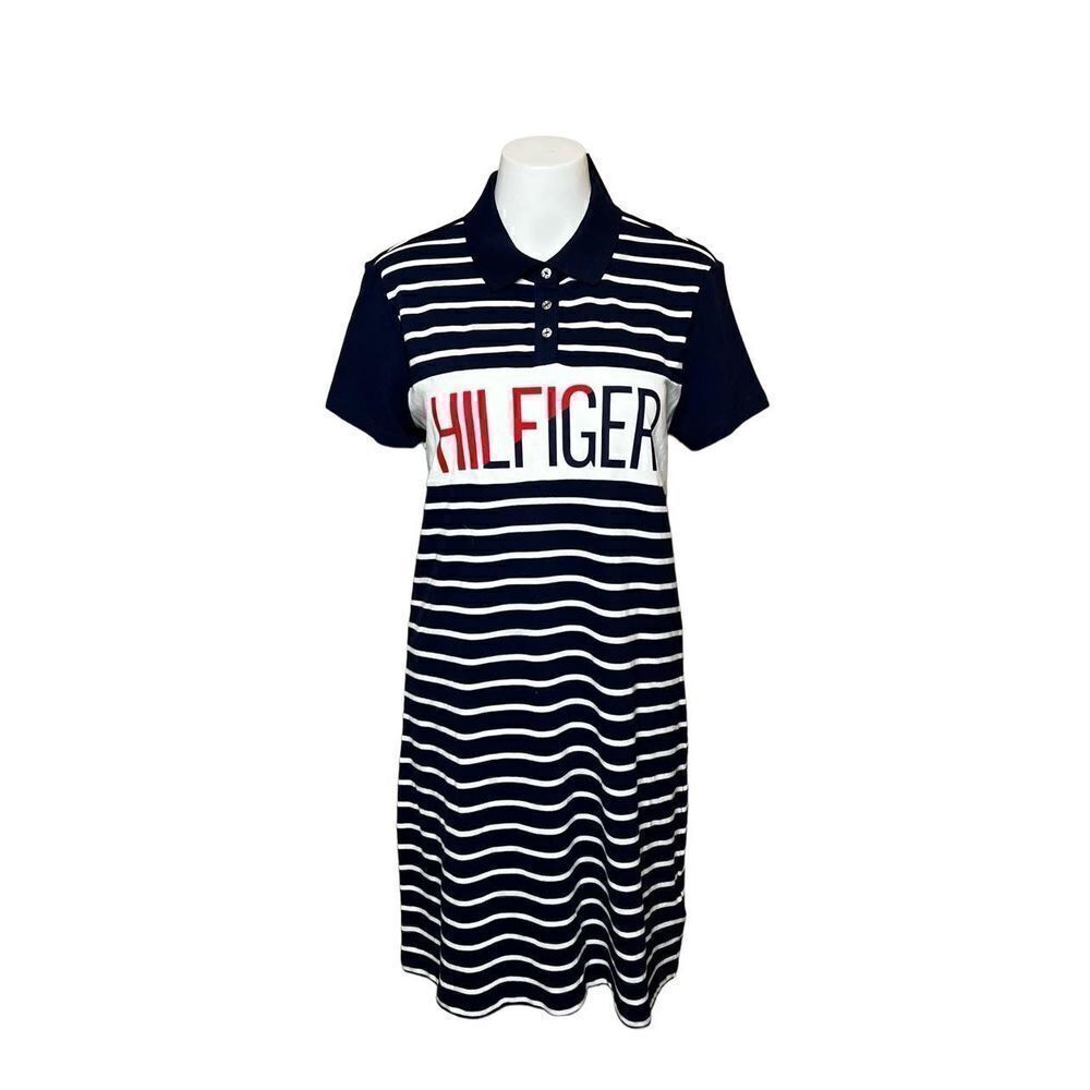 Tommy Hilfiger NWT navy blue short sleeve polo dress with logo size M